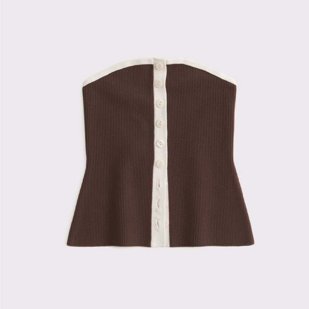 Abercrombie Ottoman Button-Front Tube Top Small NWT